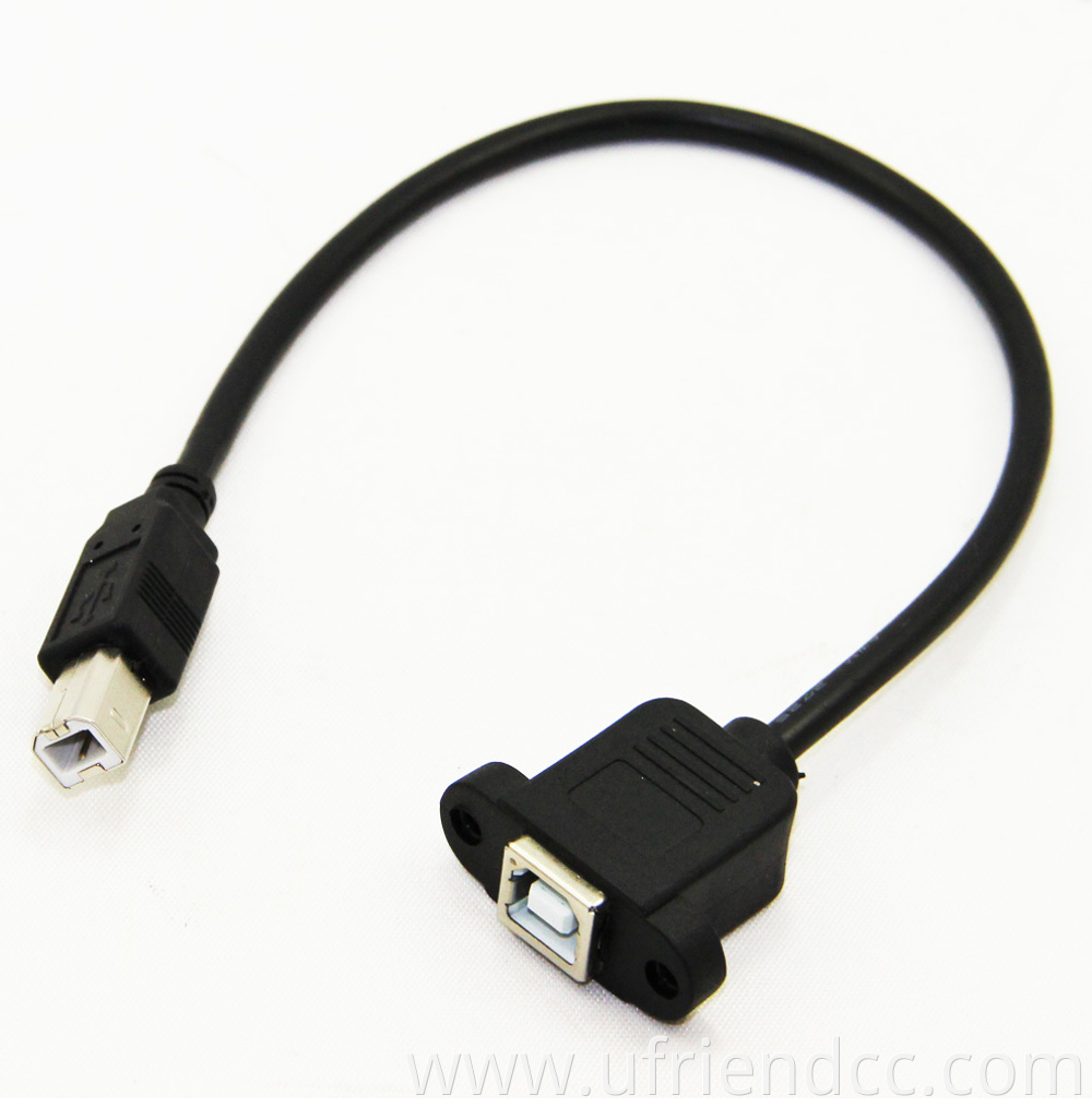 high quality usb cable USB cables USB Type B Male to Type B Female Printer Extension Cable With Panel Mount Screw